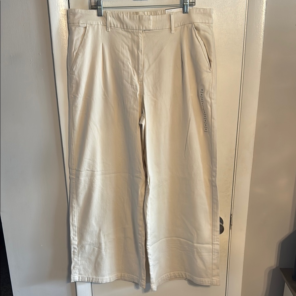American Eagle Outfitters Beige Wide-Leg Trousers